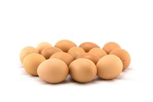 ovos de galinha isolados em branco foto