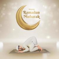 saudação islâmica ramadan mubarak design de cartão foto