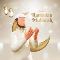 saudação islâmica ramadan mubarak design de cartão foto