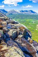 Hydalen panorama view from top of hydnefossen waterfall norway hemsedal. foto