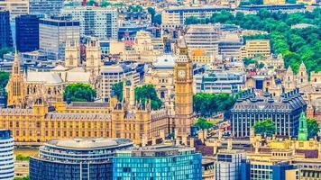 hdr vista aérea das casas do parlamento em londres foto