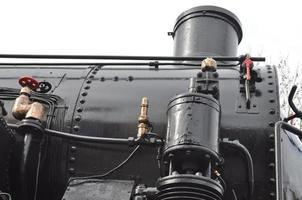 detalhe do antigo veículo locomotiva de trem a vapor