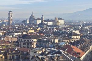 cidade de torino horizonte de torino panorama birdeye visto de cima foto