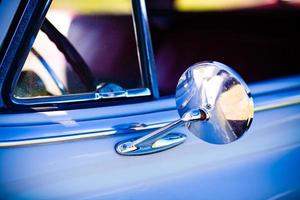 close-up, vista, de, 1950s, vindima, automóvel, espelho lateral
