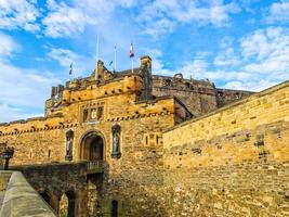 hdr castelo de edimburgo na escócia foto