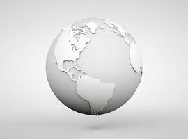 globo 3d. mapa do mundo da terra. planeta de esfera realista moderna de comunicação digital global. foto