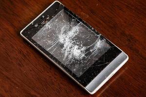 exibição danificada no smartphone foto
