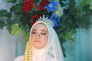 linda noiva muçulmana indonésia. foto