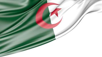 bandeira da argélia isolada no fundo branco, ilustração 3d foto