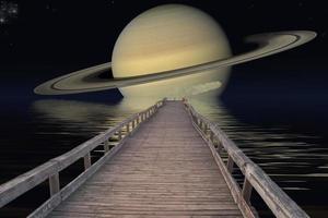 planeta Saturno. elementos do fornecido pela nasa. foto