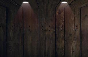 a parede de madeira de celeiro marrom e downlight. padrão de fundo de textura de parede. foto