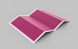 papel de mapa vazio de maquete realista de papel dobrado isolado com sombra. modelo para uma ilustração 3d de conteúdo foto