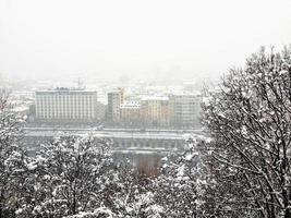 hdr torino vista sob a neve foto