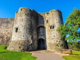 hdr ruínas do castelo chepstow em chepstow foto