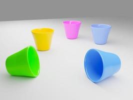 renderização em 3d de vidro plástico colorido