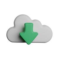 baixar arquivos de dados em nuvem 3d ícone foto de alta qualidade
