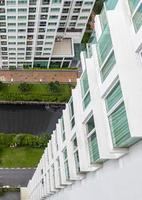 vista para baixo na paisagem da arquitetura de arranha-céus em Banguecoque, Tailândia. foto