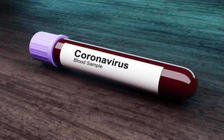 tubo de teste de sangue coronavírus covid 19. renderização 3D