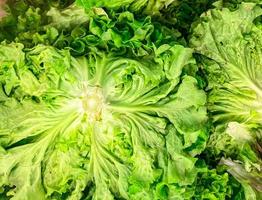 salada alface mix folhas verdes no balcão da loja do mercado refeição saudável comida lanche espaço de cópia foto