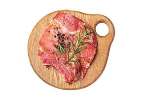 bife carne crua carne de porco fresca refeição refeição lanche na mesa cópia espaço foto