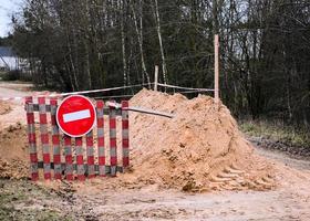 assinar obras rodoviárias, a entrada é proibida foto