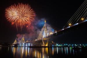 fogo de artifício viva o rei bkk Tailândia foto