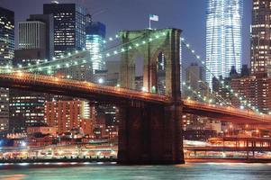 cidade de nova york ponte de brooklyn closeup foto