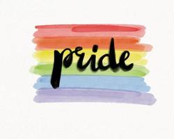 conceito de textura em aquarela do mês do orgulho lgbt. estilo de pincel de bandeira do arco-íris isolar no fundo branco. foto