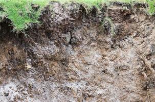 camada do solo erode a erosão hídrica. foto