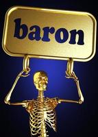 palavra barão e esqueleto dourado foto