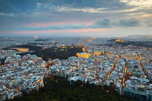 Atenas da colina lycabettus. foto