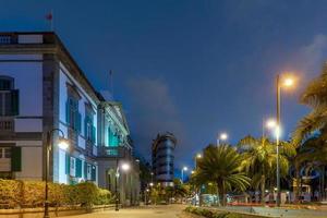 ruas de las palmas, ilha canária à noite foto