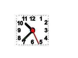 relógio mostrando o tempo em um fundo branco foto