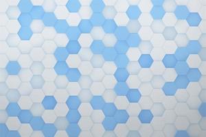 fundo abstrato hexágono branco e azul. ilustração 3d de tecnologia foto