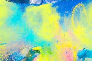 arte de pintura abstrata design de fundo gradiente verde e azul amarelo com areia colorida foto