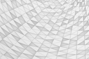 forma de triângulo branco movendo-se para baixo aleatoriamente. renderização de ilustração 3d de mosaico geométrico de vista superior de círculo abstrato