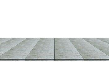 piso de concreto vazio isolado no fundo branco para exibição ou produto de maquete. foto