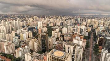 são paulo, brasil, maio de 2019 - vista aérea da avenida paulista foto