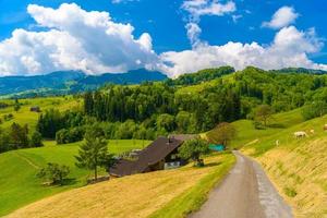 estrada na aldeia agarra em werdenberg em st. Gallen, Suíça foto