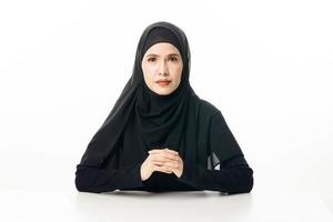 retrato do modelo de mulher islâmica. foto