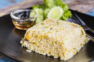 close-up arroz cozido misto foto