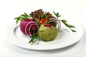 salada verde fresca com espinafre foto