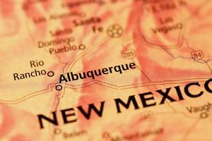 área de Albuquerque em um mapa