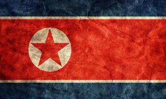 bandeira grunge da coreia do norte. item da minha coleção de bandeiras vintage e retrô foto