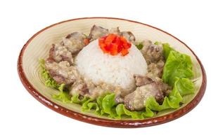 arroz e carne de porco à moda japonesa foto