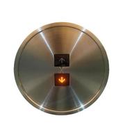 botão do elevador isolado no fundo branco foto