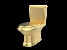 ilustração 3d de armário de água de banheiro wc dourado foto