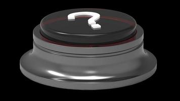 botão ponto de interrogação vermelho e branco isolado renderização de ilustração 3d foto