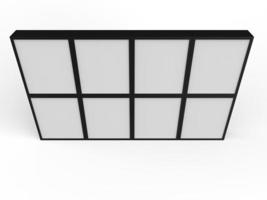 maquete ilustração 3d de parede multimídia em branco preta foto