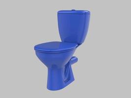 ilustração 3d de assento de wc azul
